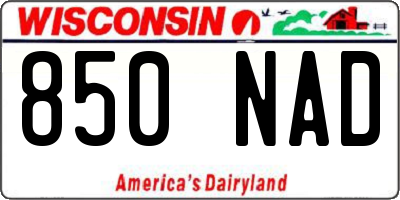 WI license plate 850NAD