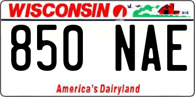 WI license plate 850NAE