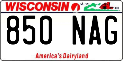 WI license plate 850NAG