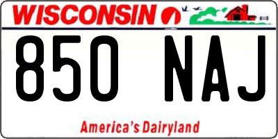 WI license plate 850NAJ