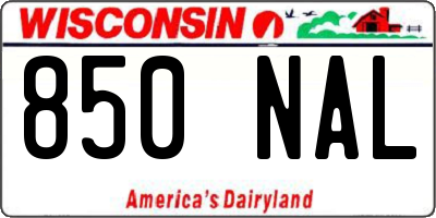 WI license plate 850NAL