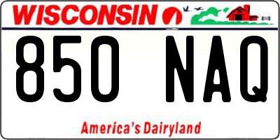 WI license plate 850NAQ