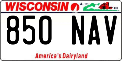 WI license plate 850NAV