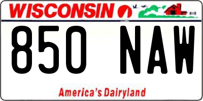 WI license plate 850NAW