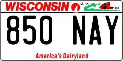WI license plate 850NAY