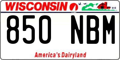 WI license plate 850NBM