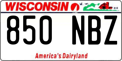 WI license plate 850NBZ