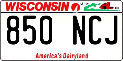 WI license plate 850NCJ
