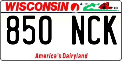 WI license plate 850NCK