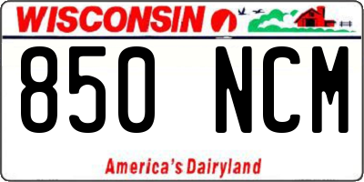 WI license plate 850NCM