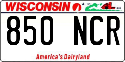 WI license plate 850NCR