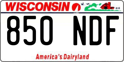 WI license plate 850NDF