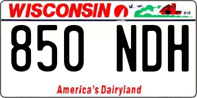 WI license plate 850NDH