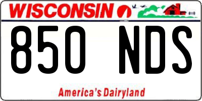 WI license plate 850NDS