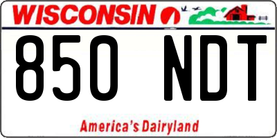 WI license plate 850NDT