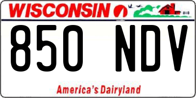 WI license plate 850NDV