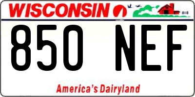 WI license plate 850NEF