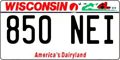 WI license plate 850NEI