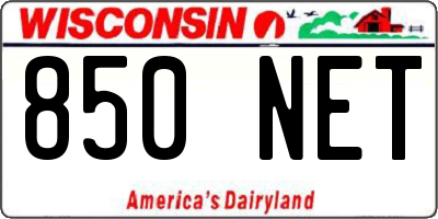 WI license plate 850NET
