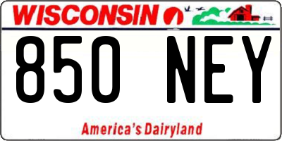 WI license plate 850NEY