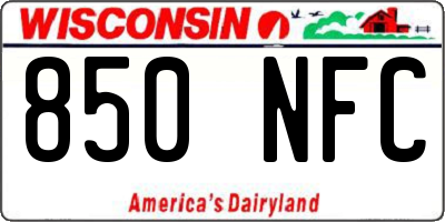 WI license plate 850NFC
