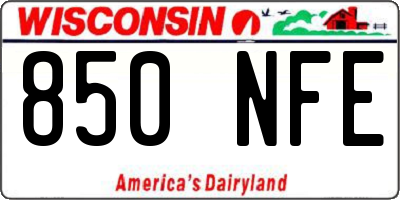 WI license plate 850NFE