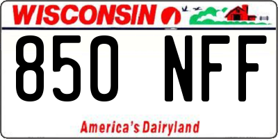 WI license plate 850NFF