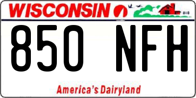 WI license plate 850NFH