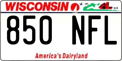 WI license plate 850NFL