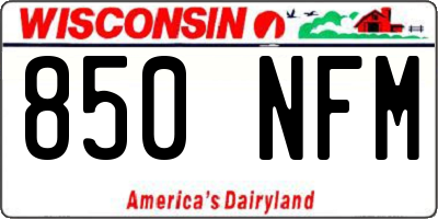 WI license plate 850NFM