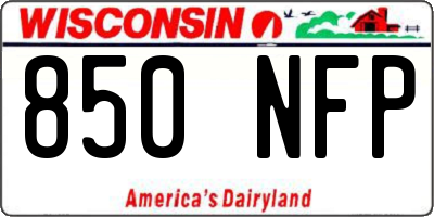 WI license plate 850NFP