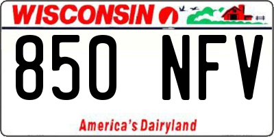 WI license plate 850NFV