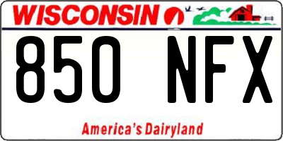 WI license plate 850NFX