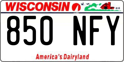 WI license plate 850NFY