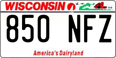 WI license plate 850NFZ