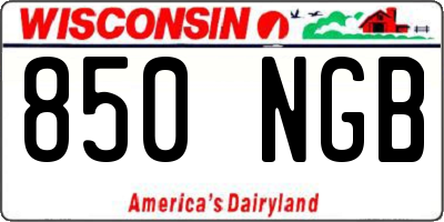 WI license plate 850NGB