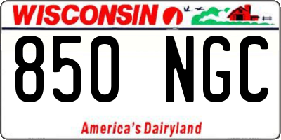 WI license plate 850NGC