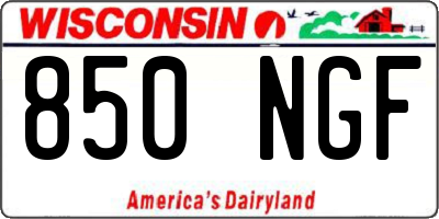 WI license plate 850NGF