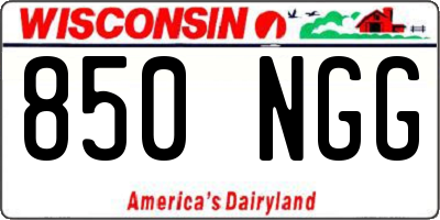 WI license plate 850NGG
