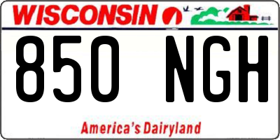WI license plate 850NGH