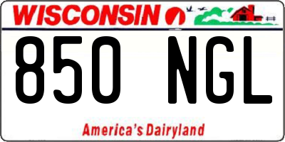 WI license plate 850NGL