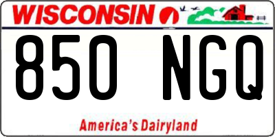 WI license plate 850NGQ