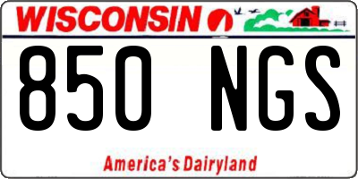 WI license plate 850NGS
