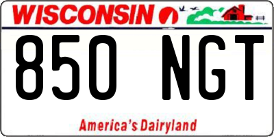 WI license plate 850NGT