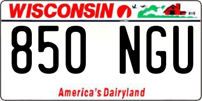 WI license plate 850NGU