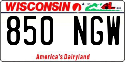 WI license plate 850NGW