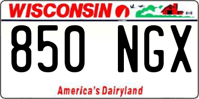 WI license plate 850NGX