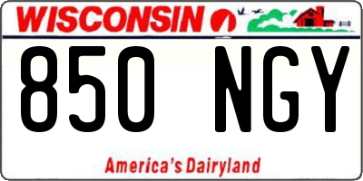 WI license plate 850NGY