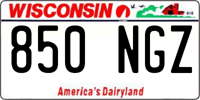 WI license plate 850NGZ