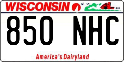 WI license plate 850NHC